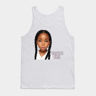 Brown Skin Braid Kids Tank Top